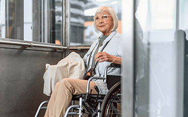 woman in wheelchair on the south shore line