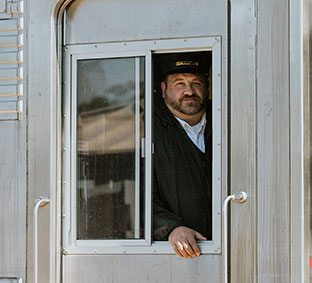 conductor on train conductor on train